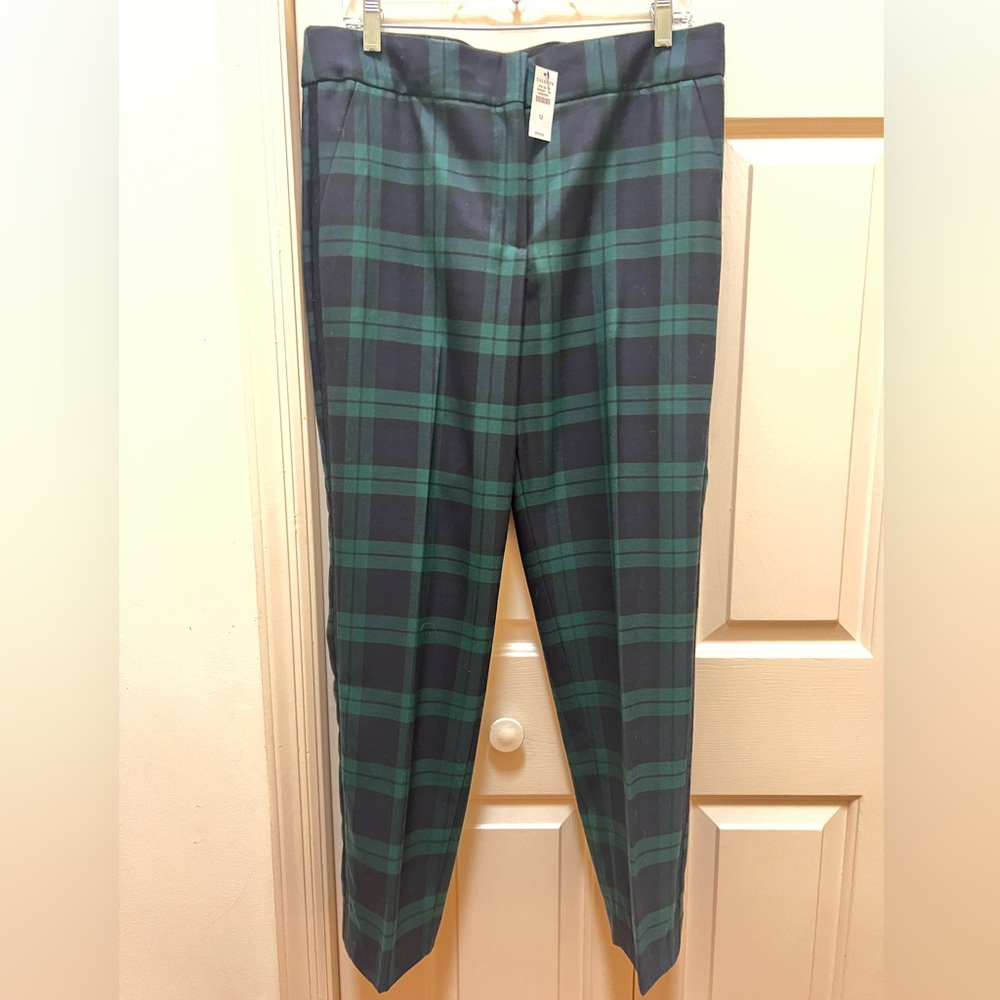 NWT TALBOTS Black Watch Tartan Plaid Hampshire Ankle Pants sz 12